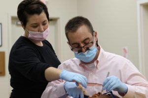 patient during an examination