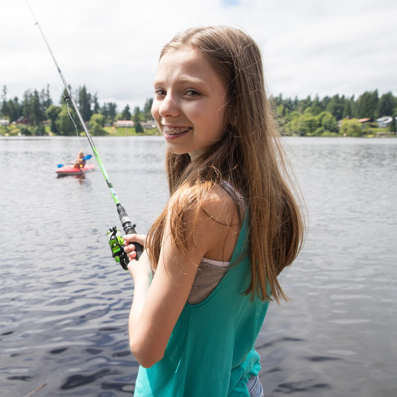 girl with metal braces