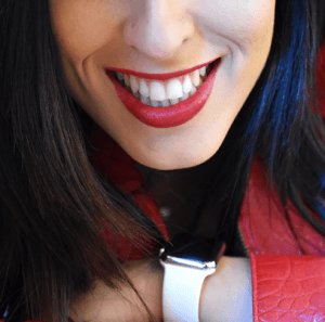 woman smiling with invisalign